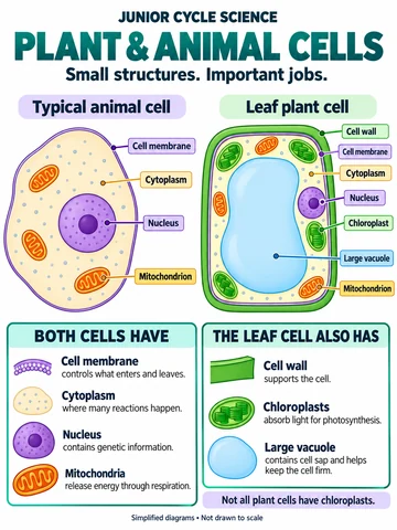 Plant & animal cells. Small structures. Important jobs.