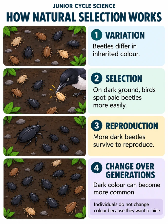 How natural selection works. 1. VARIATION