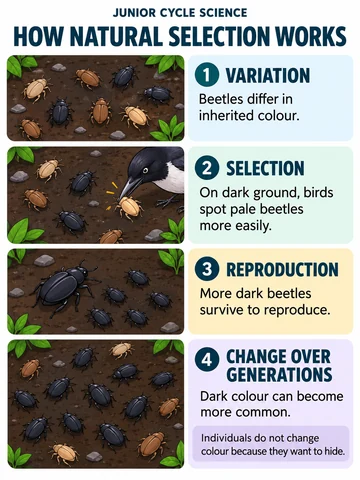How natural selection works. 1. VARIATION