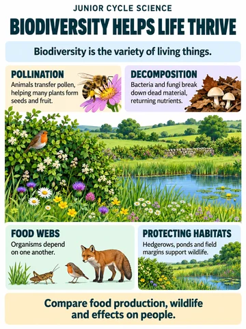 Biodiversity helps life thrive. Biodiversity is the variety of living things.