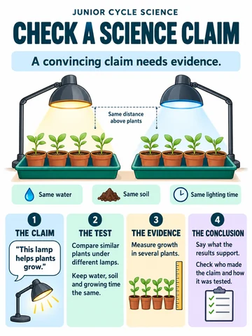 Check a science claim. A convincing claim needs evidence.