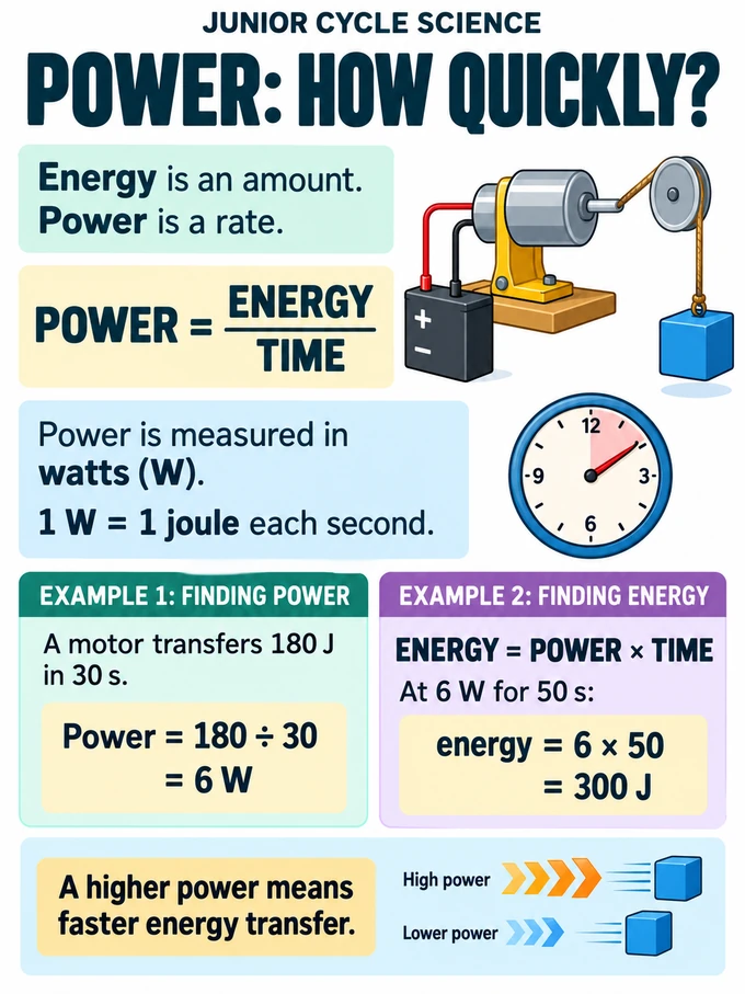 Power: how quickly?. Energy is an amount. Power is a rate.